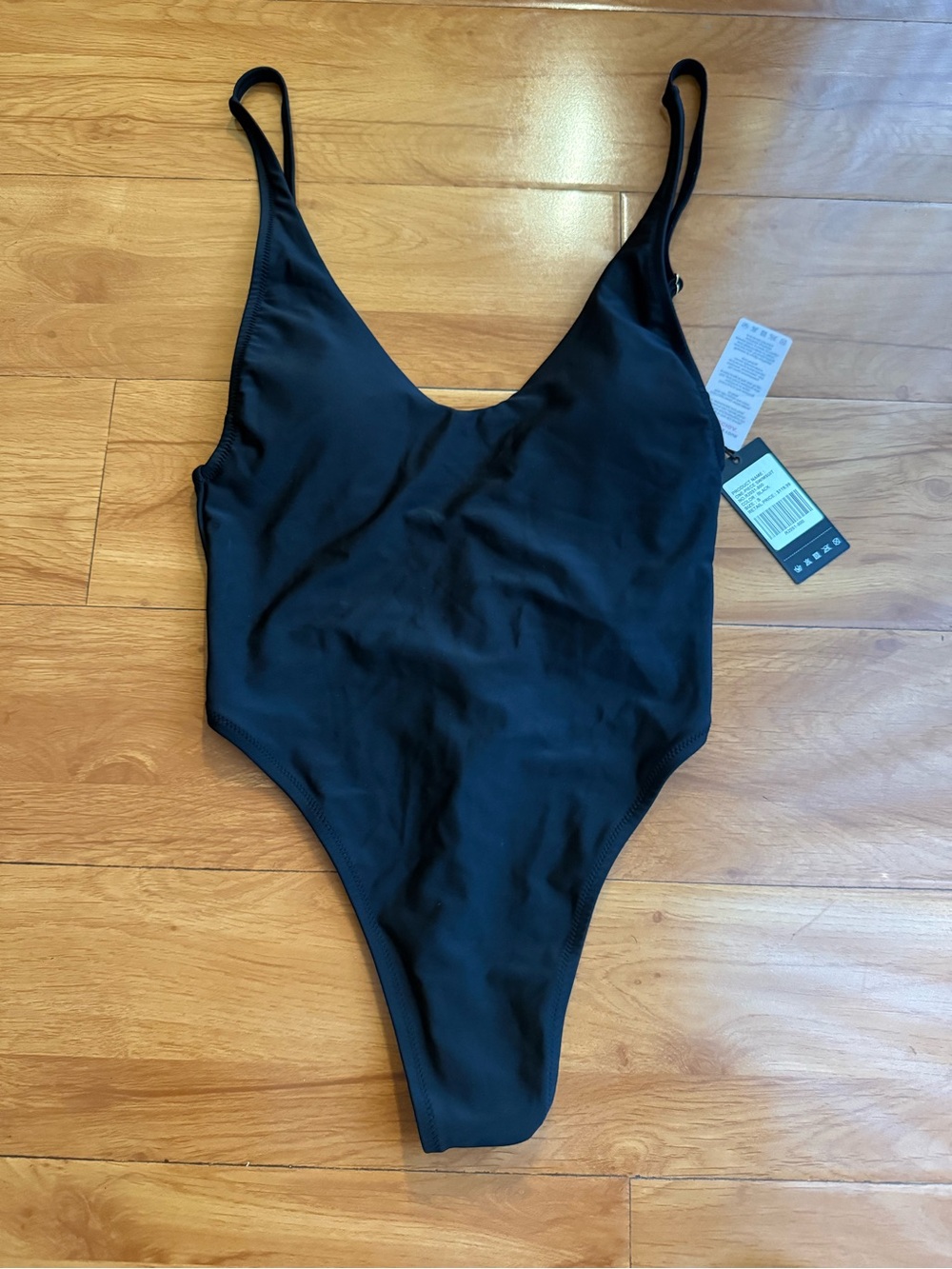 Black One-Piece Thong Swimsuit - Small